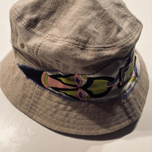 SALE Custom Unisex RESPOKE EMILIO PUCCI Bucket Hat . Pucci Silk Trim Irish Linen - Picture 12 of 15